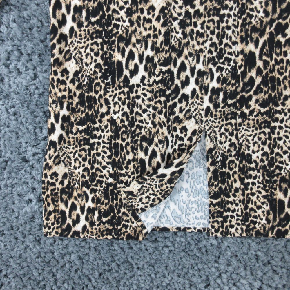 Chico's Shirt Womens 0 US 4 Beige Black Animal Print Long Sleeve Pullover - Picture 6 of 12